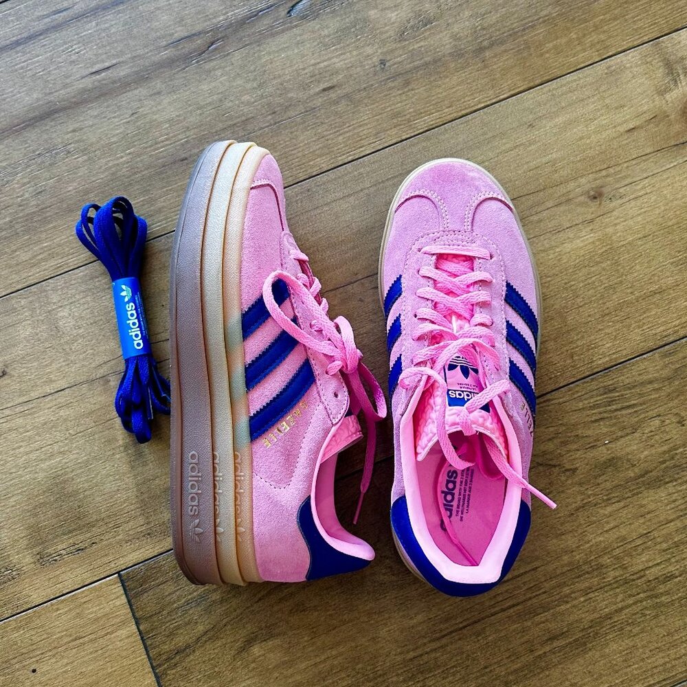 Brand new Adidas Gazelle Bold Shoes - Pink Glow / Victory Blue / Gum